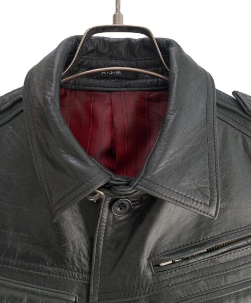 A.S.M（エイエムエス）A.S.M (エイエムエス) バッファローレザージャケット ブラック サイズ:Lの古着・服飾アイテム