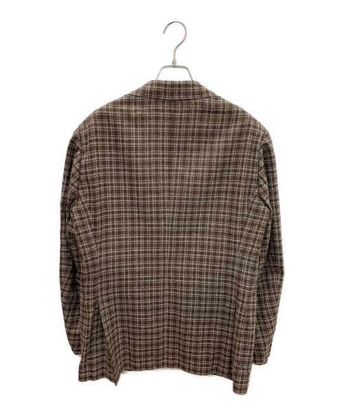 RING JACKET（リングジャケット）RING JACKET (リングジャケット) ウール混テーラードジャケット ブラウン×ホワイト サイズ:48の古着・服飾アイテム