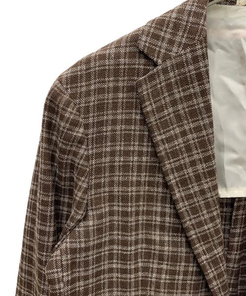RING JACKET（リングジャケット）RING JACKET (リングジャケット) ウール混テーラードジャケット ブラウン×ホワイト サイズ:48の古着・服飾アイテム
