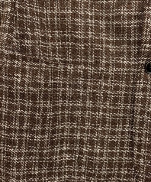 RING JACKET（リングジャケット）RING JACKET (リングジャケット) ウール混テーラードジャケット ブラウン×ホワイト サイズ:48の古着・服飾アイテム