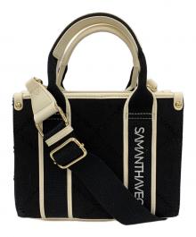 Samantha Vega（サマンサベガ）の古着「ロゴテープデニムトート(ミニ)」｜ブラック