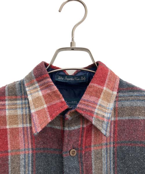 Sears（シアーズ）Sears (シアーズ) 長袖シャツ レッド×グレー サイズ:Ｍの古着・服飾アイテム