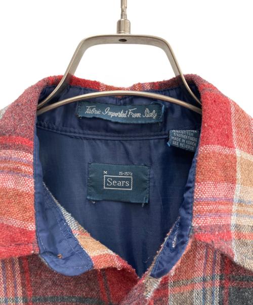 Sears（シアーズ）Sears (シアーズ) 長袖シャツ レッド×グレー サイズ:Ｍの古着・服飾アイテム