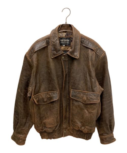 FLIGHT EQUIPMENT（フライト イクイップメント）FLIGHT EQUIPMENT (フライト イクイップメント) レザージャケット4091 ブラウン サイズ:Ｍの古着・服飾アイテム