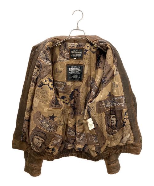 FLIGHT EQUIPMENT（フライト イクイップメント）FLIGHT EQUIPMENT (フライト イクイップメント) レザージャケット4091 ブラウン サイズ:Ｍの古着・服飾アイテム