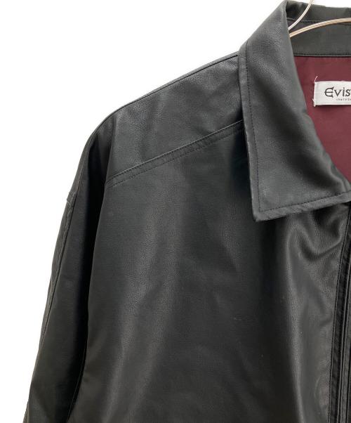 EVISEN（エビセン）EVISEN (エビセン) フェイクレザージャケット ブラック サイズ:Lの古着・服飾アイテム
