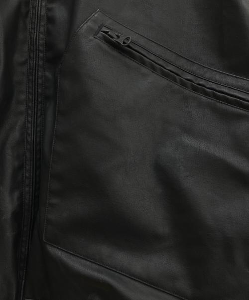 EVISEN（エビセン）EVISEN (エビセン) フェイクレザージャケット ブラック サイズ:Lの古着・服飾アイテム