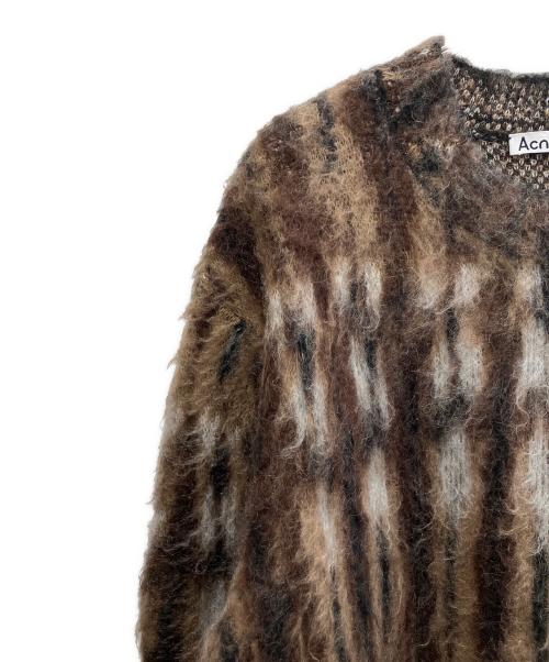 Acne studios（アクネ ストゥディオズ）Acne studios (アクネ ストゥディオズ) BRUSHED JACQUARD JUMPER ニット ブラウン×ブラック サイズ:XSの古着・服飾アイテム