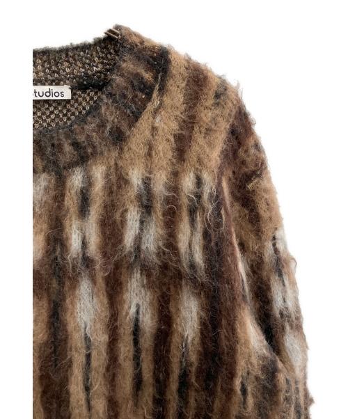 Acne studios（アクネ ストゥディオズ）Acne studios (アクネ ストゥディオズ) BRUSHED JACQUARD JUMPER ニット ブラウン×ブラック サイズ:XSの古着・服飾アイテム