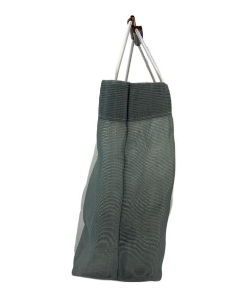 MARNI（マルニ）MARNI (マルニ) ストライプショッピングトートバッグ グリーン×ブラウン×グレーの古着・服飾アイテム