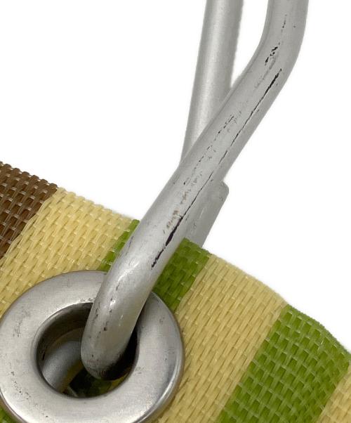 MARNI（マルニ）MARNI (マルニ) ストライプショッピングトートバッグ グリーン×ブラウン×グレーの古着・服飾アイテム