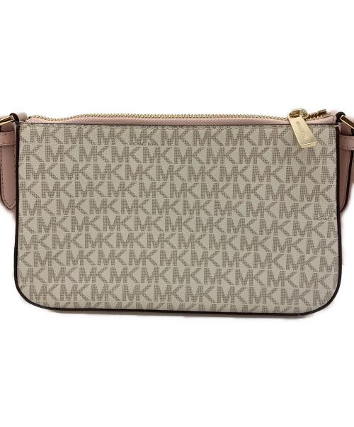 MICHAEL KORS（マイケル・コース）MICHAEL KORS (マイケル・コース) ショルダーバッグ ピンク×ホワイトの古着・服飾アイテム