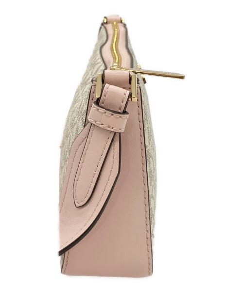MICHAEL KORS（マイケル・コース）MICHAEL KORS (マイケル・コース) ショルダーバッグ ピンク×ホワイトの古着・服飾アイテム