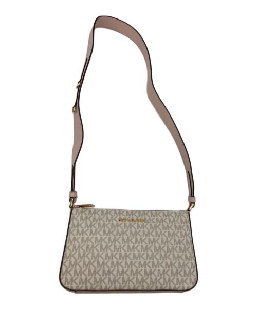 MICHAEL KORS（マイケル・コース）MICHAEL KORS (マイケル・コース) ショルダーバッグ ピンク×ホワイトの古着・服飾アイテム