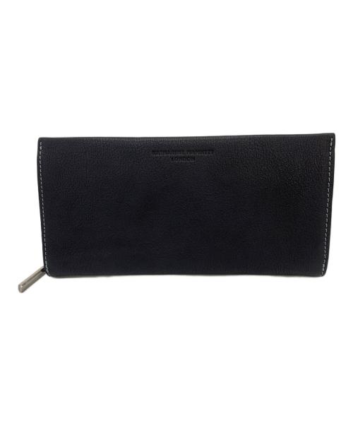 KATHARINE HAMNETT（キャサリンハムネット）KATHARINE HAMNETT (キャサリンハムネット) ラウンドファスナー財布 ネイビーの古着・服飾アイテム