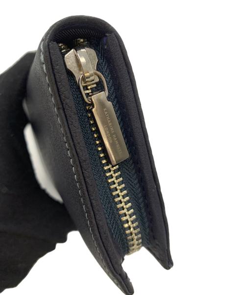 KATHARINE HAMNETT（キャサリンハムネット）KATHARINE HAMNETT (キャサリンハムネット) ラウンドファスナー財布 ネイビーの古着・服飾アイテム