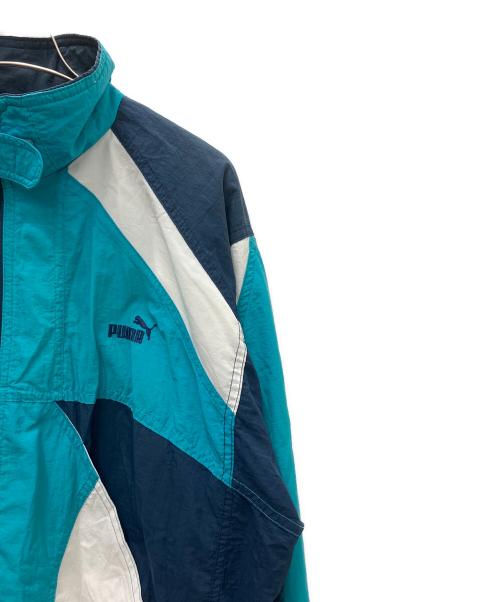 PUMA（プーマ）PUMA (プーマ) ナイロンジャケット ブルー×ネイビー サイズ:Ｍの古着・服飾アイテム
