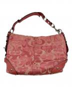COACHコーチ）の古着「セミショルダーバッグ シグネチャー」｜ピンク