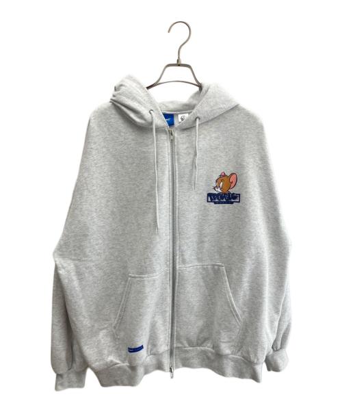 SEQUENZ（シークエンズ）SEQUENZ (シークエンズ) トムとジェリー (トムトジェリー) プルオーバーパーカー グレー サイズ:Lの古着・服飾アイテム
