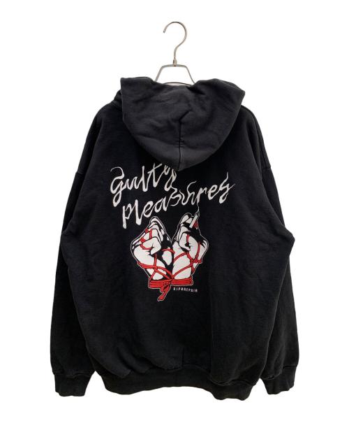 RIPNRPR（リッピンリペアー）RIPNRPR (リッピンリペアー) プリントパーカー ブラック サイズ:XLの古着・服飾アイテム