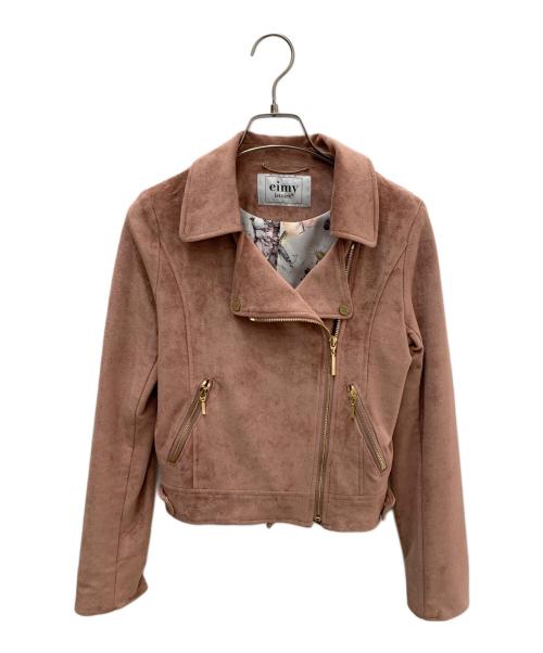 eimy istoire（エイミーイストワール）eimy istoire (エイミーイストワール) フェイクスエードライダースジャケット ピンク サイズ:Ｓの古着・服飾アイテム
