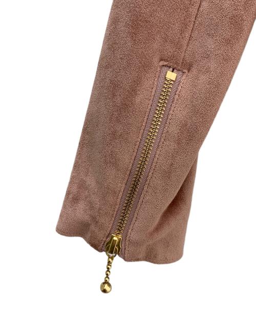 eimy istoire（エイミーイストワール）eimy istoire (エイミーイストワール) フェイクスエードライダースジャケット ピンク サイズ:Ｓの古着・服飾アイテム