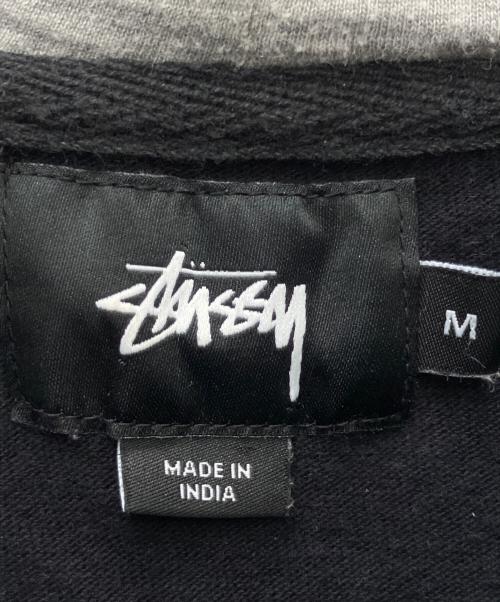 stussy（ステューシー）stussy (ステューシー) プルオーバーパーカー ブラック×ホワイト サイズ:Ｍの古着・服飾アイテム