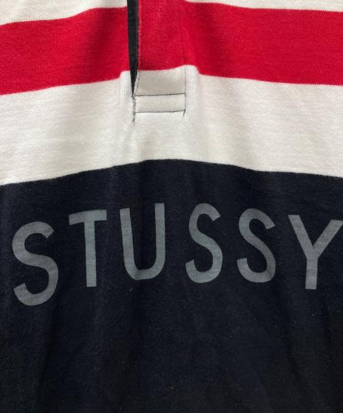 stussy（ステューシー）stussy (ステューシー) プルオーバーパーカー ブラック×ホワイト サイズ:Ｍの古着・服飾アイテム