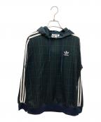 adidasアディダス）の古着「プルオーバーパーカー」｜ネイビー×グリーン