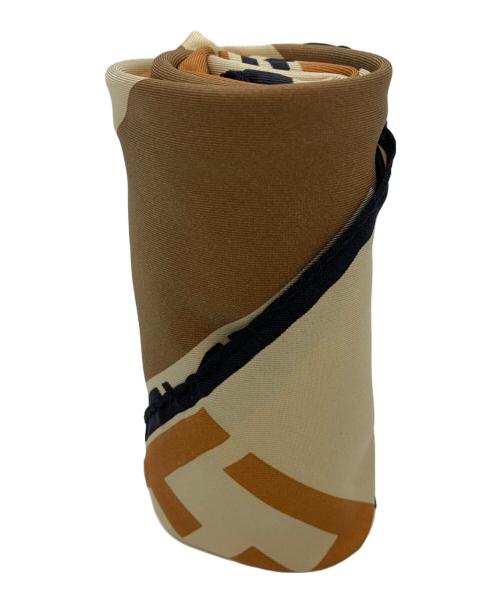 FENDI（フェンディ）FENDI (フェンディ) シルクスカーフ ベージュ×ブラックの古着・服飾アイテム