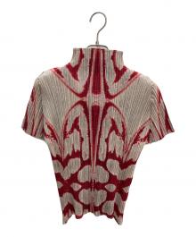 PLEATS PLEASE（プリーツプリーズ）の古着「半袖ブラウス」｜レッド