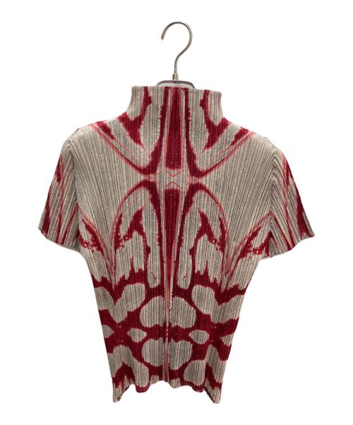 PLEATS PLEASE（プリーツプリーズ）PLEATS PLEASE (プリーツプリーズ) 半袖ブラウス レッド サイズ:3の古着・服飾アイテム