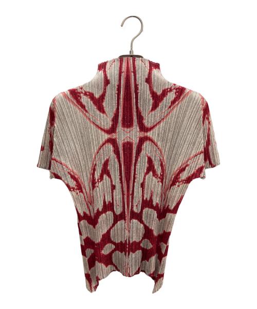 PLEATS PLEASE（プリーツプリーズ）PLEATS PLEASE (プリーツプリーズ) 半袖ブラウス レッド サイズ:3の古着・服飾アイテム