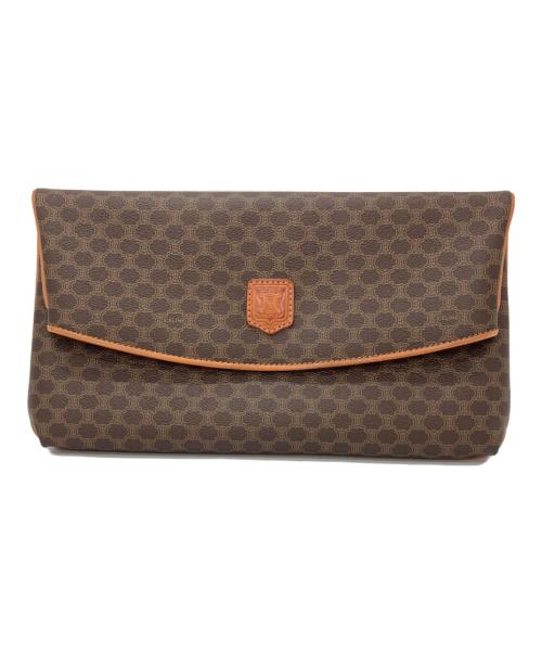 CELINE（セリーヌ）CELINE (セリーヌ) マカダム柄クラッチバッグ ブラウンの古着・服飾アイテム