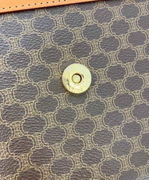 CELINE（セリーヌ）CELINE (セリーヌ) マカダム柄クラッチバッグ ブラウンの古着・服飾アイテム