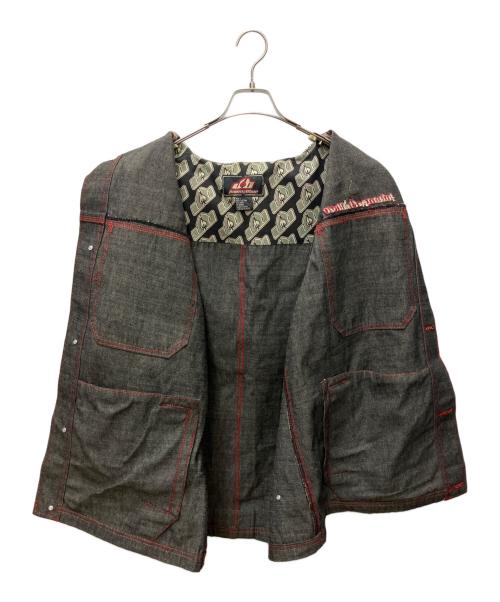 JOHNNY BLAZE（ジョニーブレイズ）JOHNNY BLAZE (ジョニーブレイズ) デニムベスト グレー×レッド サイズ:Lの古着・服飾アイテム