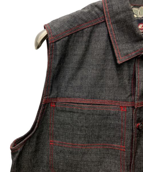 JOHNNY BLAZE（ジョニーブレイズ）JOHNNY BLAZE (ジョニーブレイズ) デニムベスト グレー×レッド サイズ:Lの古着・服飾アイテム