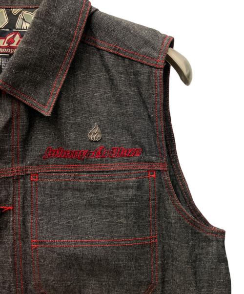 JOHNNY BLAZE（ジョニーブレイズ）JOHNNY BLAZE (ジョニーブレイズ) デニムベスト グレー×レッド サイズ:Lの古着・服飾アイテム