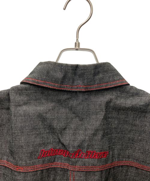JOHNNY BLAZE（ジョニーブレイズ）JOHNNY BLAZE (ジョニーブレイズ) デニムベスト グレー×レッド サイズ:Lの古着・服飾アイテム