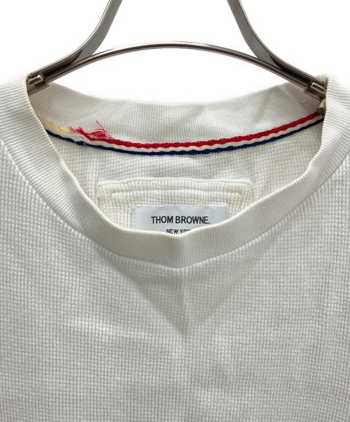 Thom Browne（トムブラウン）Thom Browne (トムブラウン) Thom Browne(トムブラウン)ワッフルネックカットソー01103C4014 ホワイトの古着・服飾アイテム