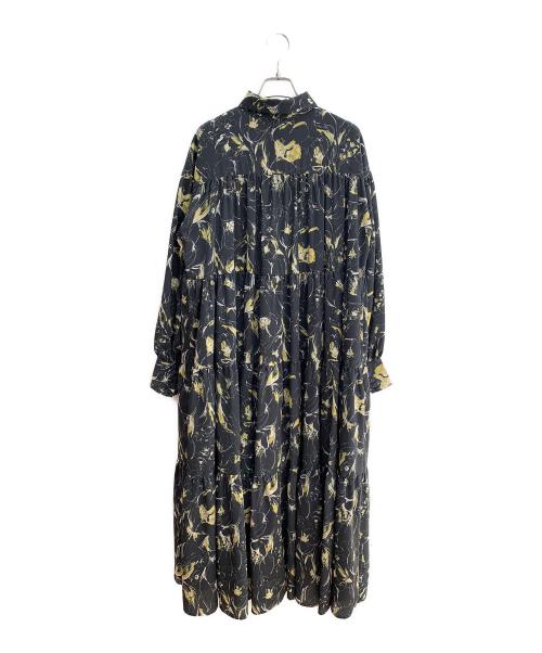 eimy istoire（エイミーイストワール）eimy istoire (エイミーイストワール) 長袖ワンピース グリーン×イエロー サイズ:FREEの古着・服飾アイテム