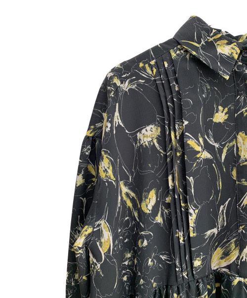 eimy istoire（エイミーイストワール）eimy istoire (エイミーイストワール) 長袖ワンピース グリーン×イエロー サイズ:FREEの古着・服飾アイテム