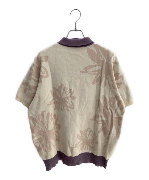 HUF（ハフ）HUF (ハフ) 半袖ポロシャツ ベージュ×パープル サイズ:Ｓの古着・服飾アイテム