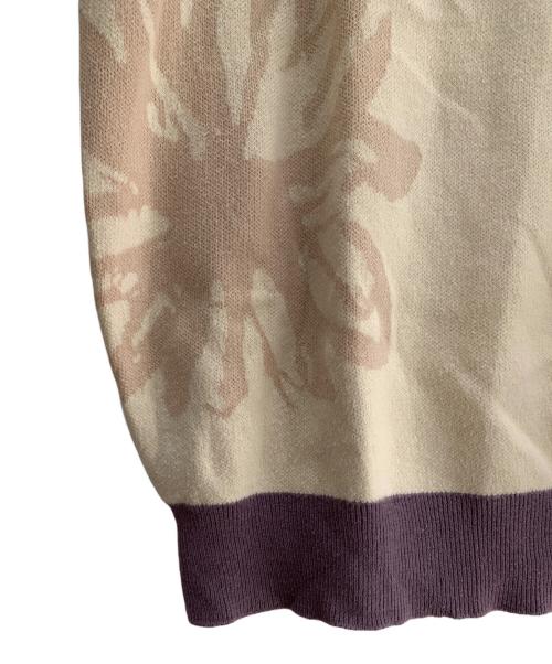 HUF（ハフ）HUF (ハフ) 半袖ポロシャツ ベージュ×パープル サイズ:Ｓの古着・服飾アイテム