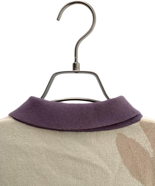 HUF（ハフ）HUF (ハフ) 半袖ポロシャツ ベージュ×パープル サイズ:Ｓの古着・服飾アイテム