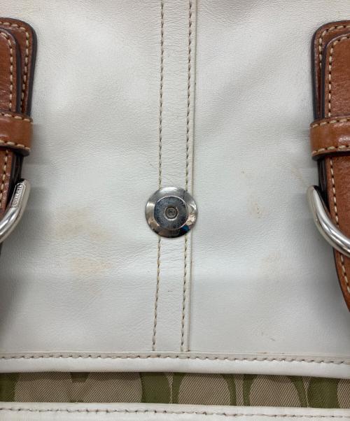 COACH（コーチ）COACH (コーチ) ワンショルダーバッグ ホワイト×ブラウンの古着・服飾アイテム
