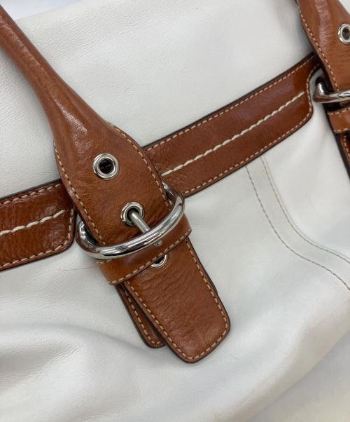 COACH（コーチ）COACH (コーチ) ワンショルダーバッグ ホワイト×ブラウンの古着・服飾アイテム