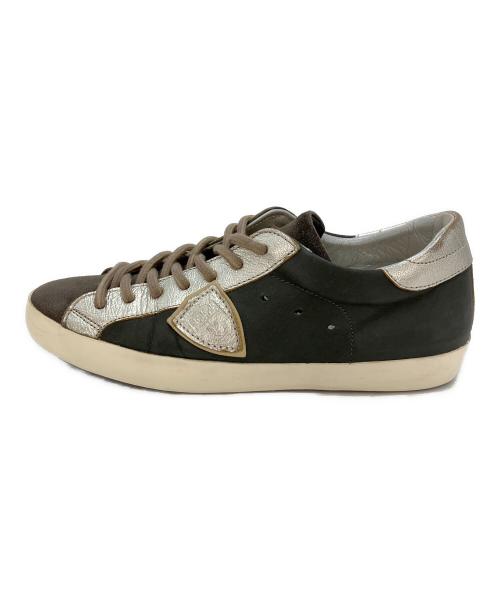 PHILIPPE MODEL（フィリップ モデル）PHILIPPE MODEL (フィリップ モデル) ローカットスニーカー ホワイト×グレー サイズ:26.5の古着・服飾アイテム