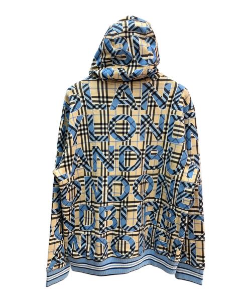 BURBERRY（バーバリー）BURBERRY (バーバリー) ロゴチェックプルオーバーパーカー ブルー×ベージュ サイズ:Ｍの古着・服飾アイテム