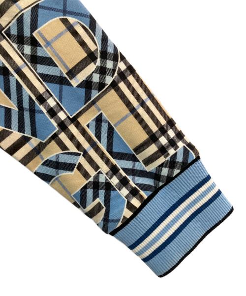 BURBERRY（バーバリー）BURBERRY (バーバリー) ロゴチェックプルオーバーパーカー ブルー×ベージュ サイズ:Ｍの古着・服飾アイテム